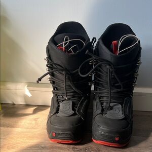 Burton Black and Red Snowboard Boots